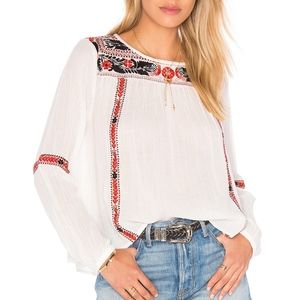 Amuse Society Madyson Woven Top in Casa Blanca